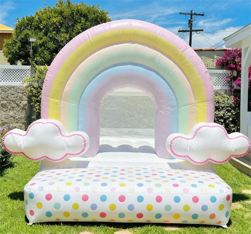 Inflatable Rainbow Cloud Bounce House Jumping Castle