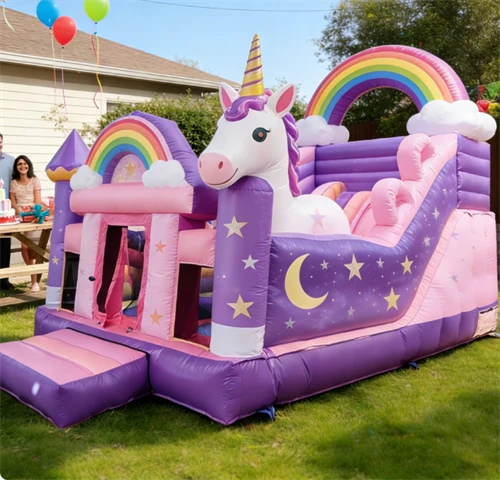 Inflatable Unicorn Bouncy Castle For Kids Party factory